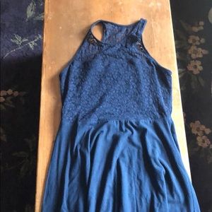 Hollister lace top navy skater dress